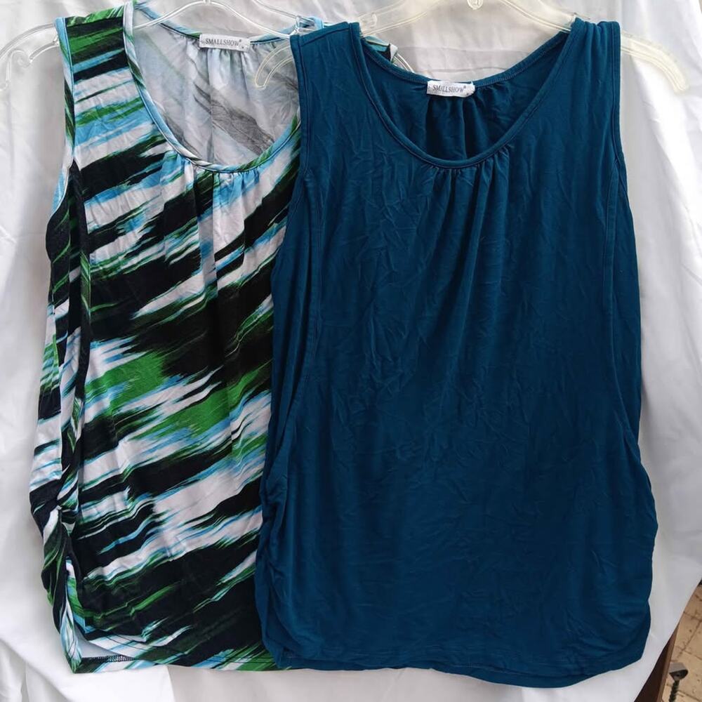 Smallshow Maternity Nursing Tops - 2 Sleeveless Size Medium